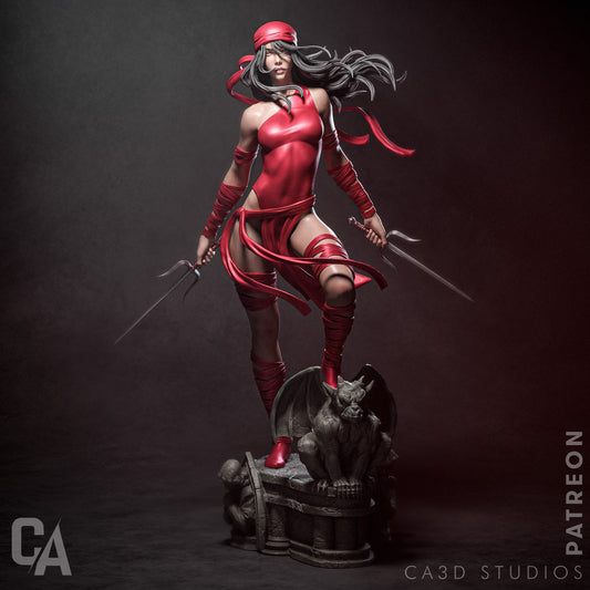 Elektra (Fan Art) Sculpture - 4, 9 or 12 scale (531mm - 177mm) - 3D Print
