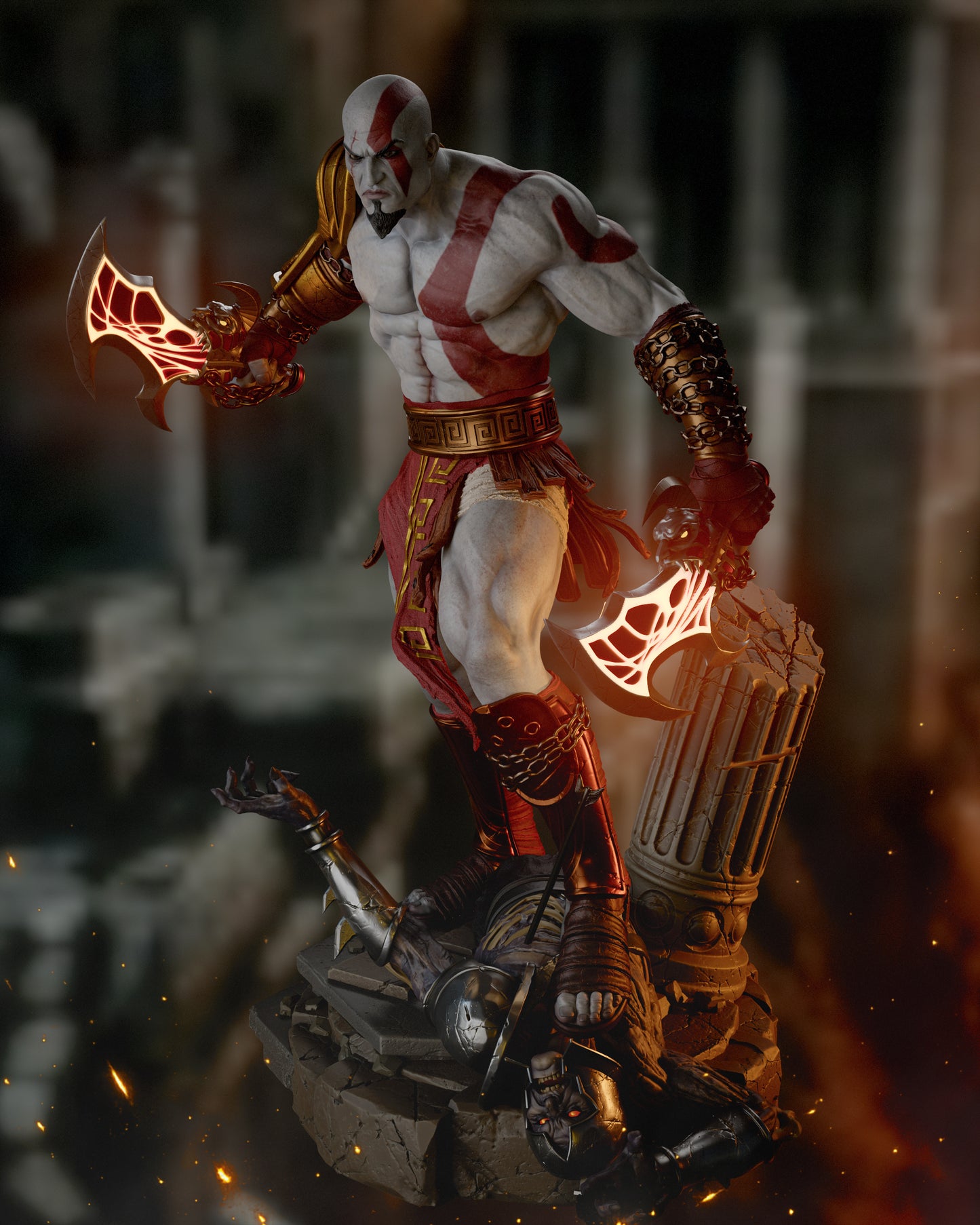 Kratos God of War - 3D printed Statue Model kit 6 Scale