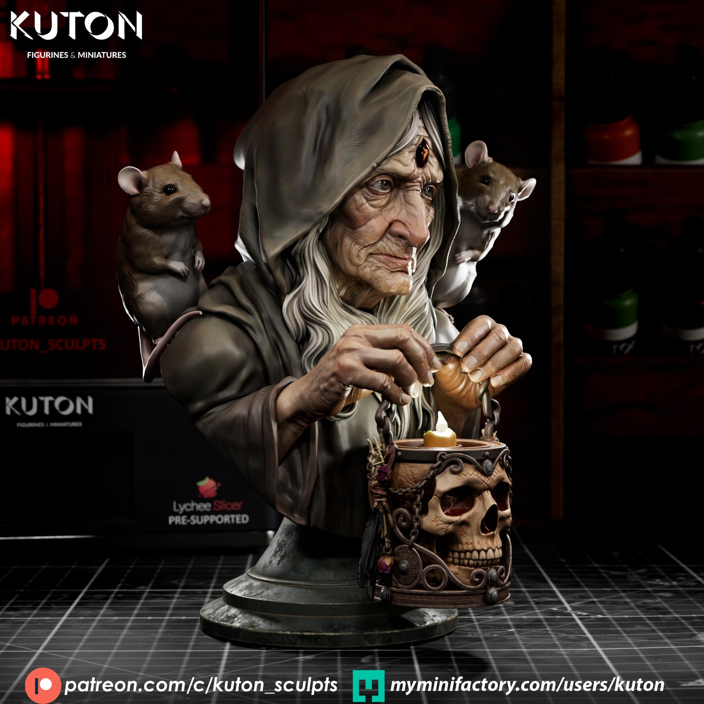 Maria the Witch Bust - 3D Printed Model Kit