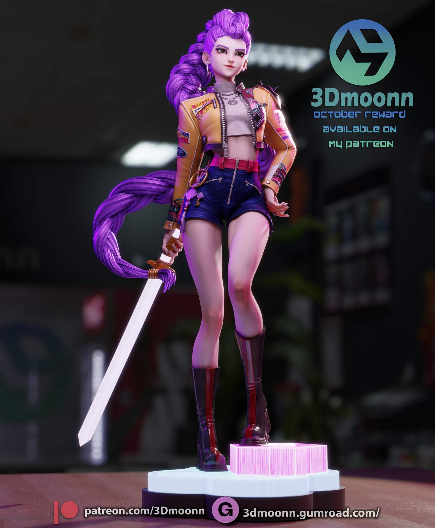 Rumi (K-Pop Demon Hunters) - 3d Printed 1:6 model kit (Fan Art)