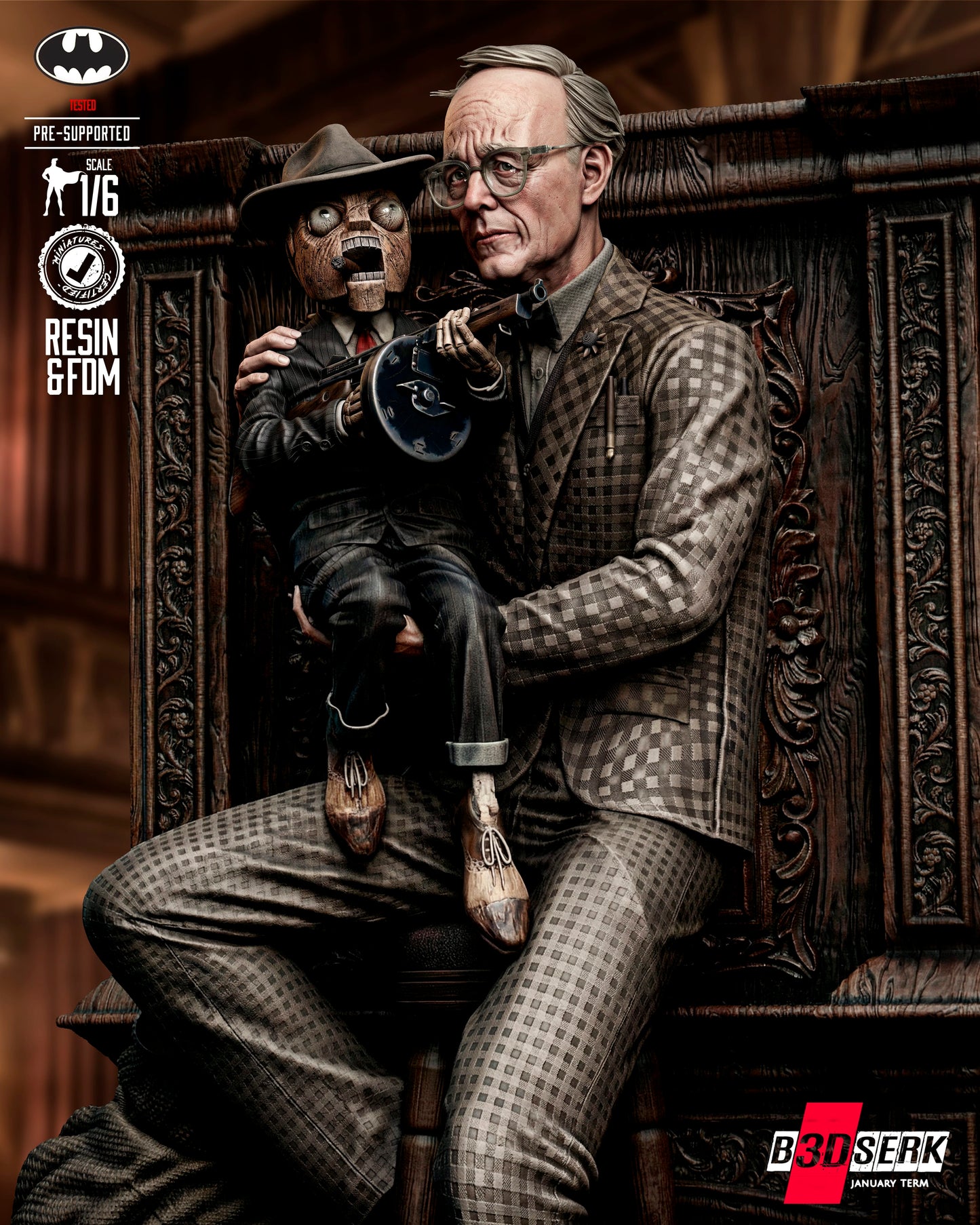 Scarface and Ventriloquist - Sculpt - 6 or 12 scale - 3D Model Kit - Fan Art