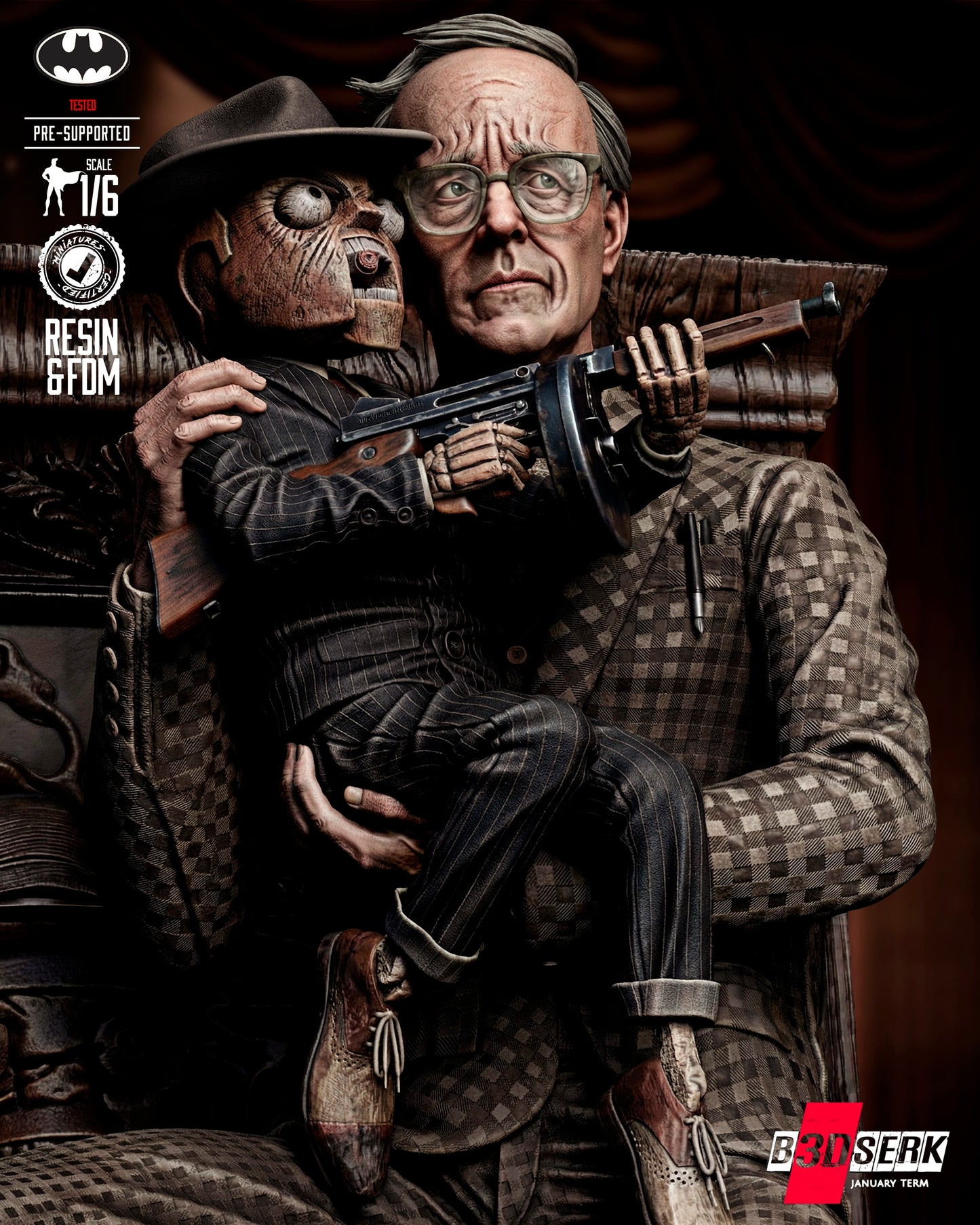 Scarface and Ventriloquist - Sculpt - 6 or 12 scale - 3D Model Kit - Fan Art