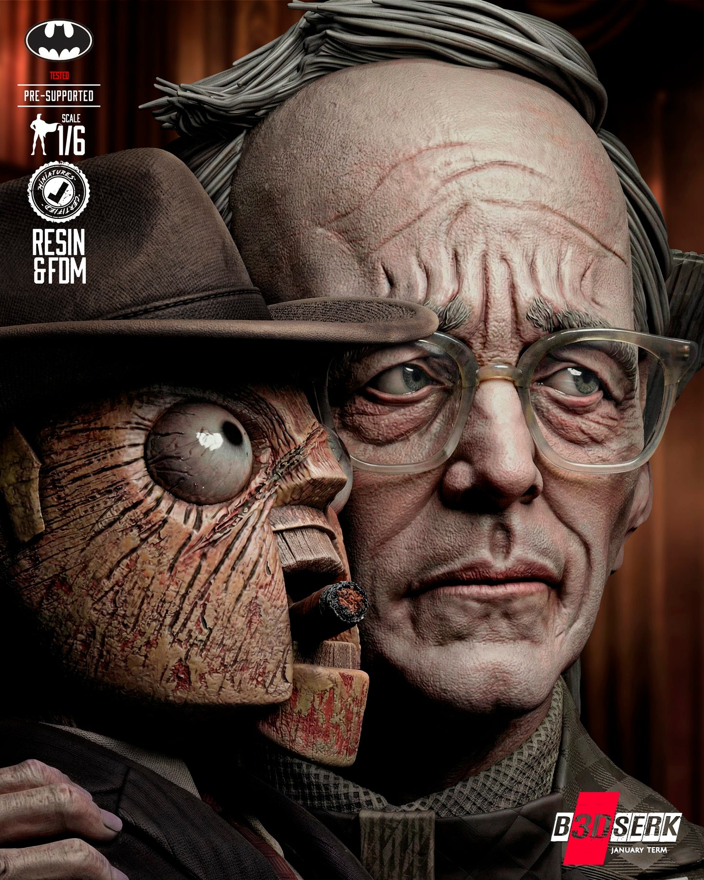 Scarface and Ventriloquist - Sculpt - 6 or 12 scale - 3D Model Kit - Fan Art