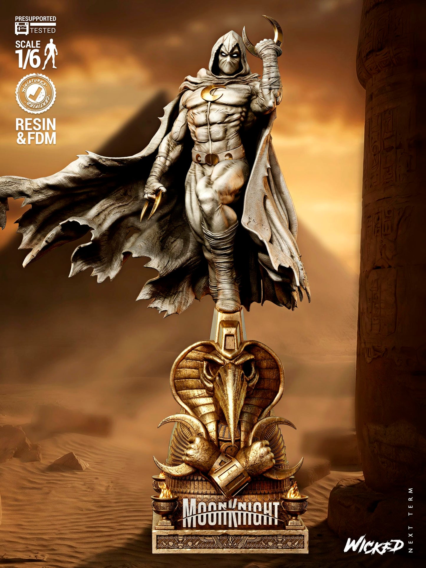 Moon Knight (Marc Spector) Sculpt -3d Printed Model Kit - Fan Art