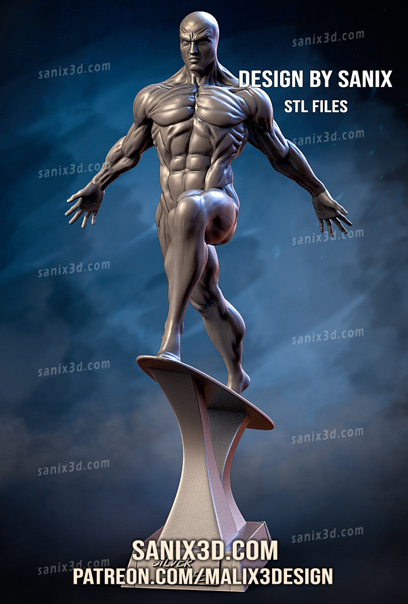 Silver Surfer (Fantastic 4) Statue -  3D Print - Fan Art - 10 scale