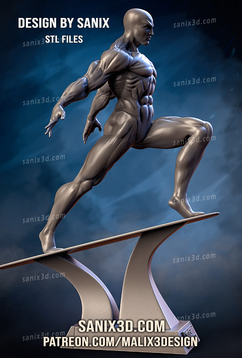 Silver Surfer (Fantastic 4) Statue -  3D Print - Fan Art - 10 scale