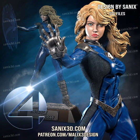 Invisible Woman (Fantastic 4) Statue -  3D Print - Fan Art - 10 scale