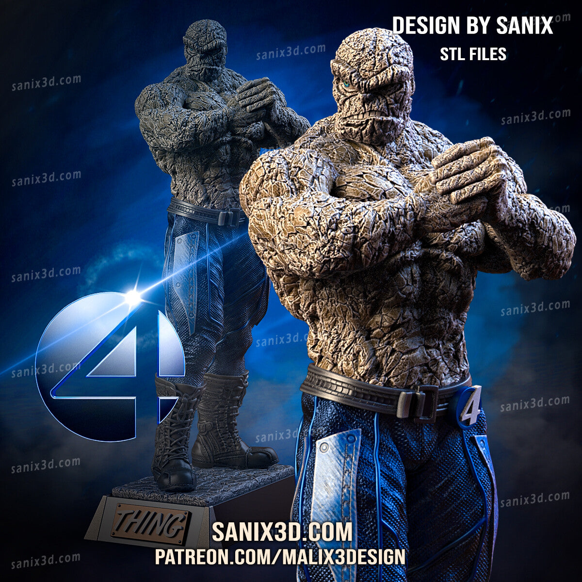 The Thing (Fantastic 4) Statue -  3D Print - Fan Art - 10 scale