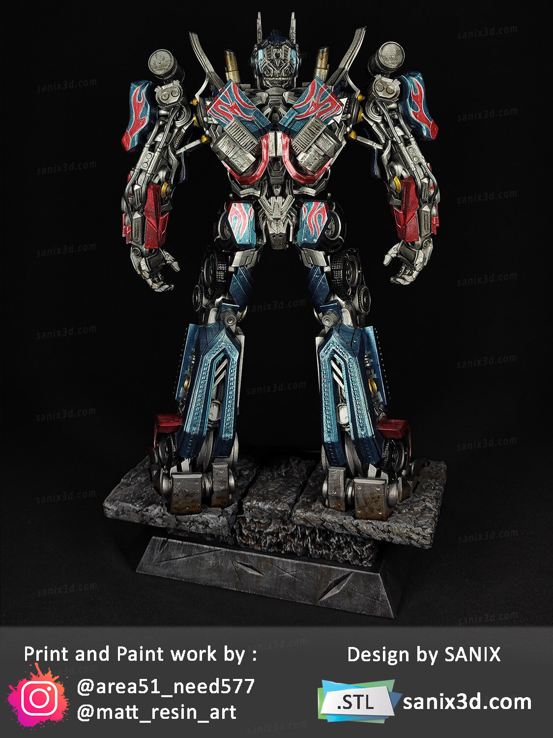 Optimus Prime (Transformers) Statue -  3D Print - Fan Art - 45 scale