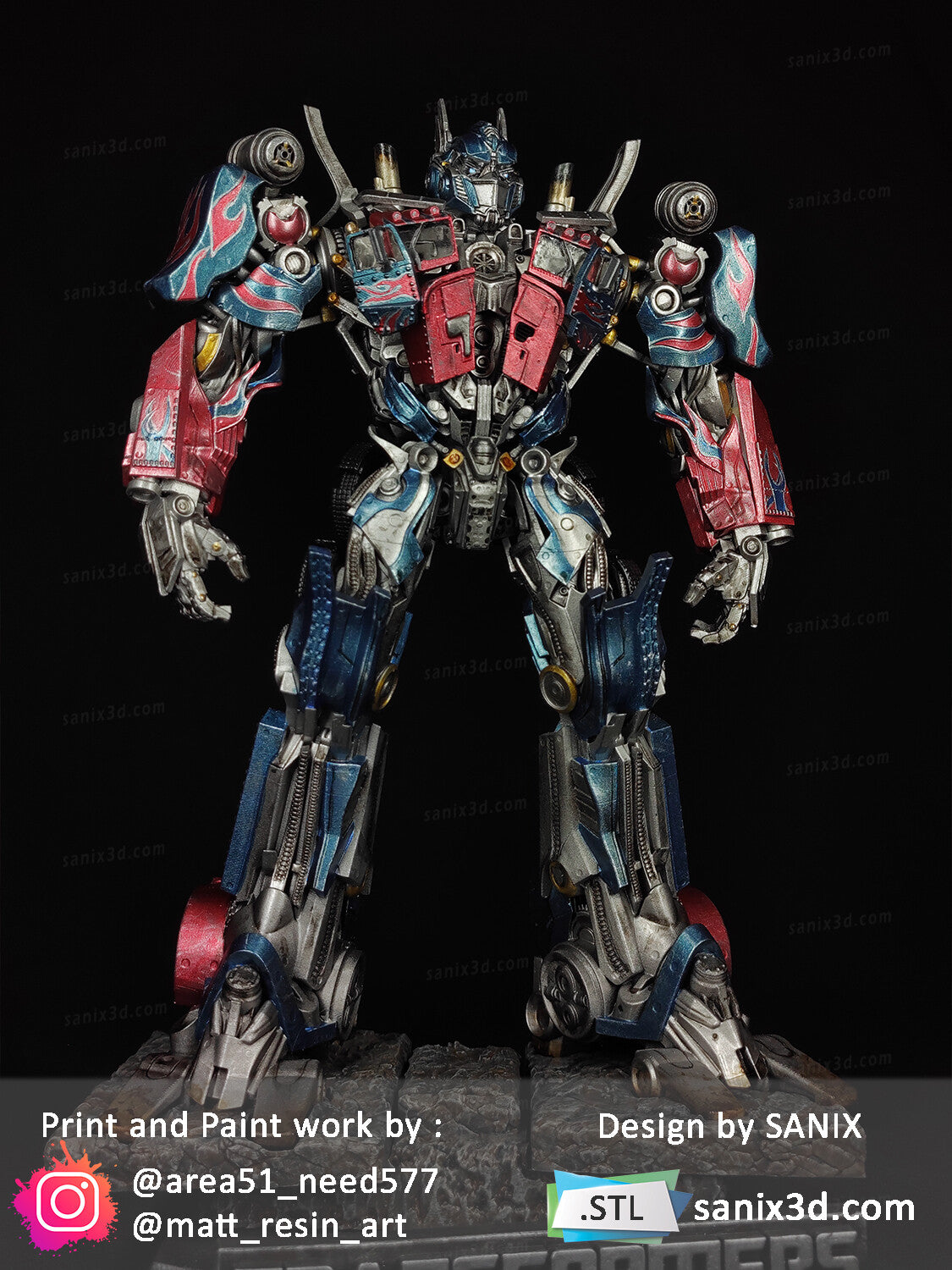 Optimus Prime (Transformers) Statue -  3D Print - Fan Art - 45 scale