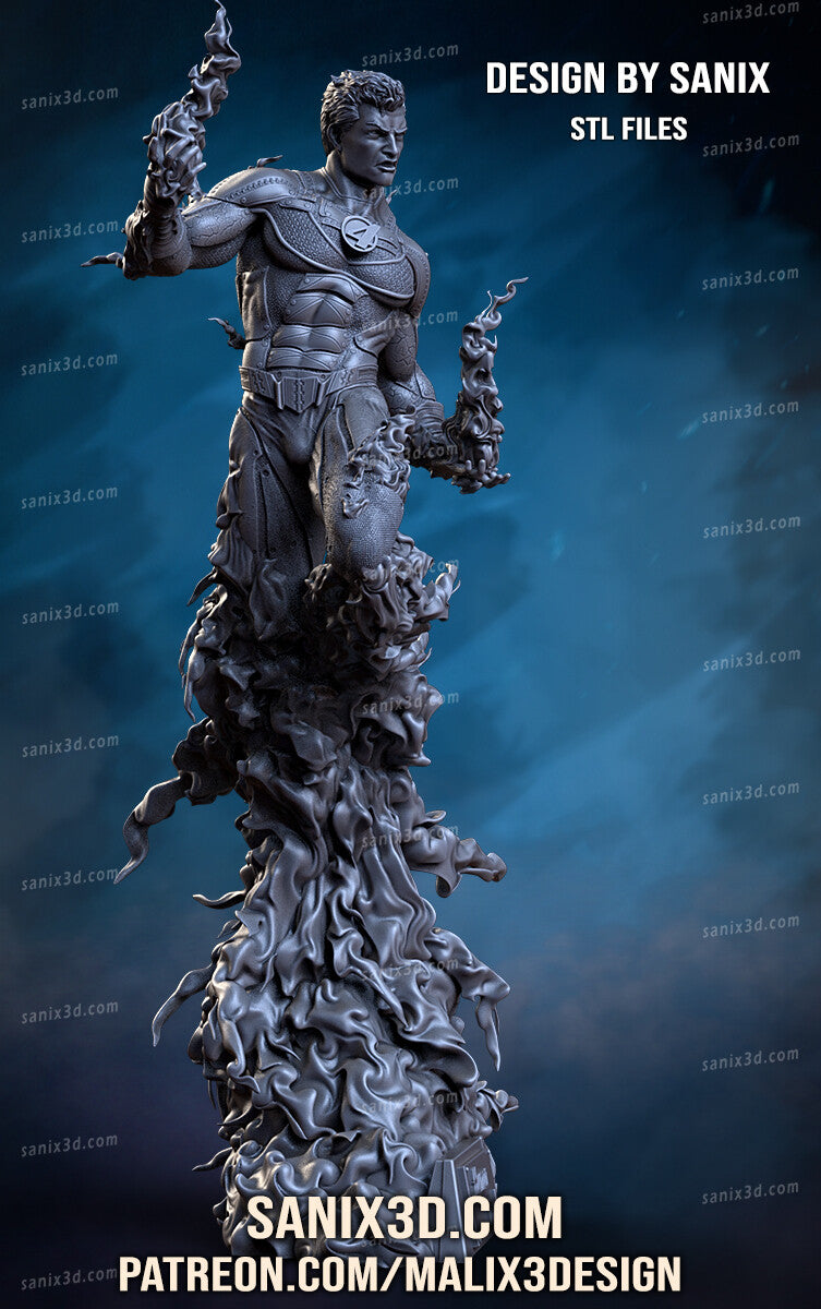 Human Torch (Fantastic 4) Statue -  3D Print - Fan Art - 10 scale