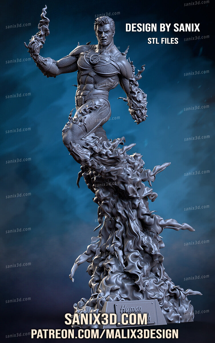 Human Torch (Fantastic 4) Statue -  3D Print - Fan Art - 10 scale