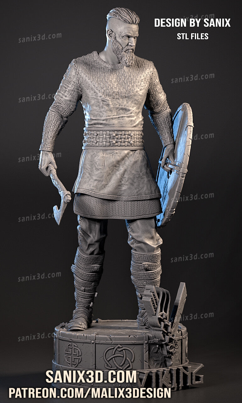 Ragnar(Vikings) 3D Print model - Fan Art - 8 scale model