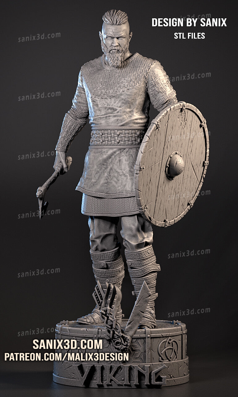 Ragnar(Vikings) 3D Print model - Fan Art - 8 scale model