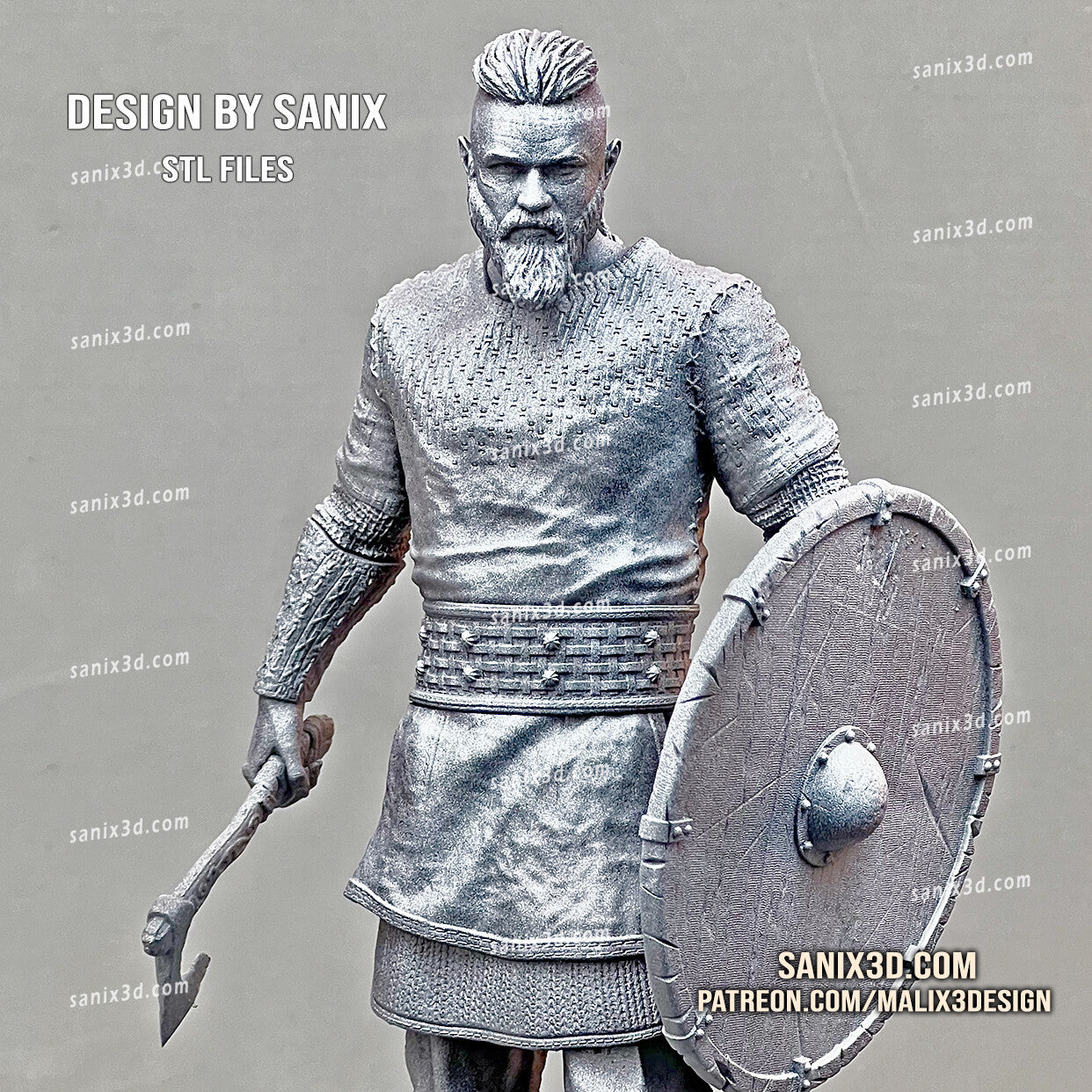 Ragnar(Vikings) 3D Print model - Fan Art - 8 scale model