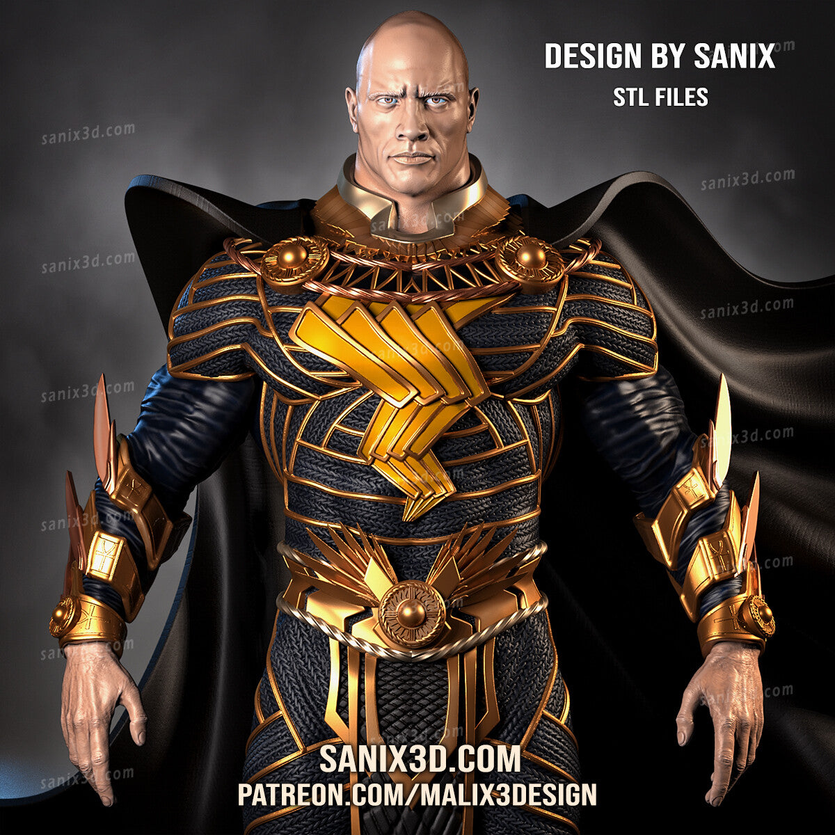 Black Adam (Dwayne Johnson) 3D Print model - Fan Art - 8 scale model