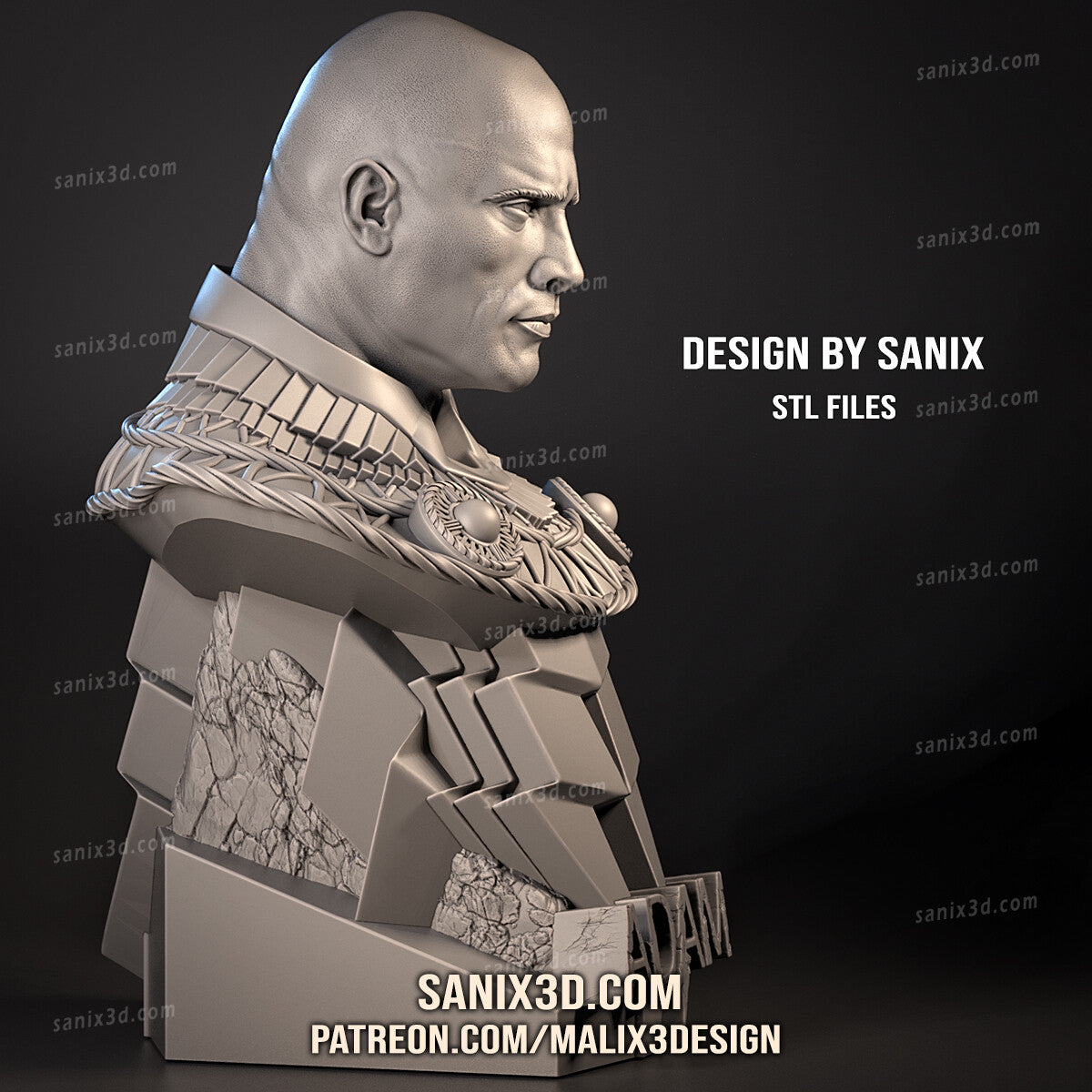 Black Adam (Dwayne Johnson) 3D Print model - Fan Art, 8 scale model