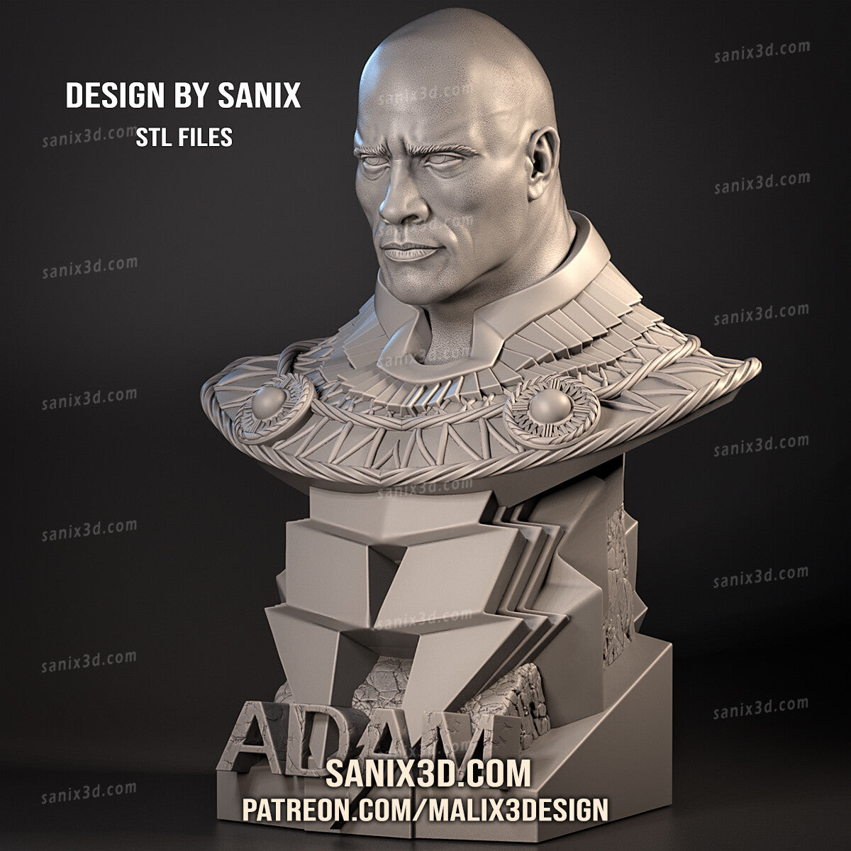 Black Adam (Dwayne Johnson) 3D Print model - Fan Art, 8 scale model