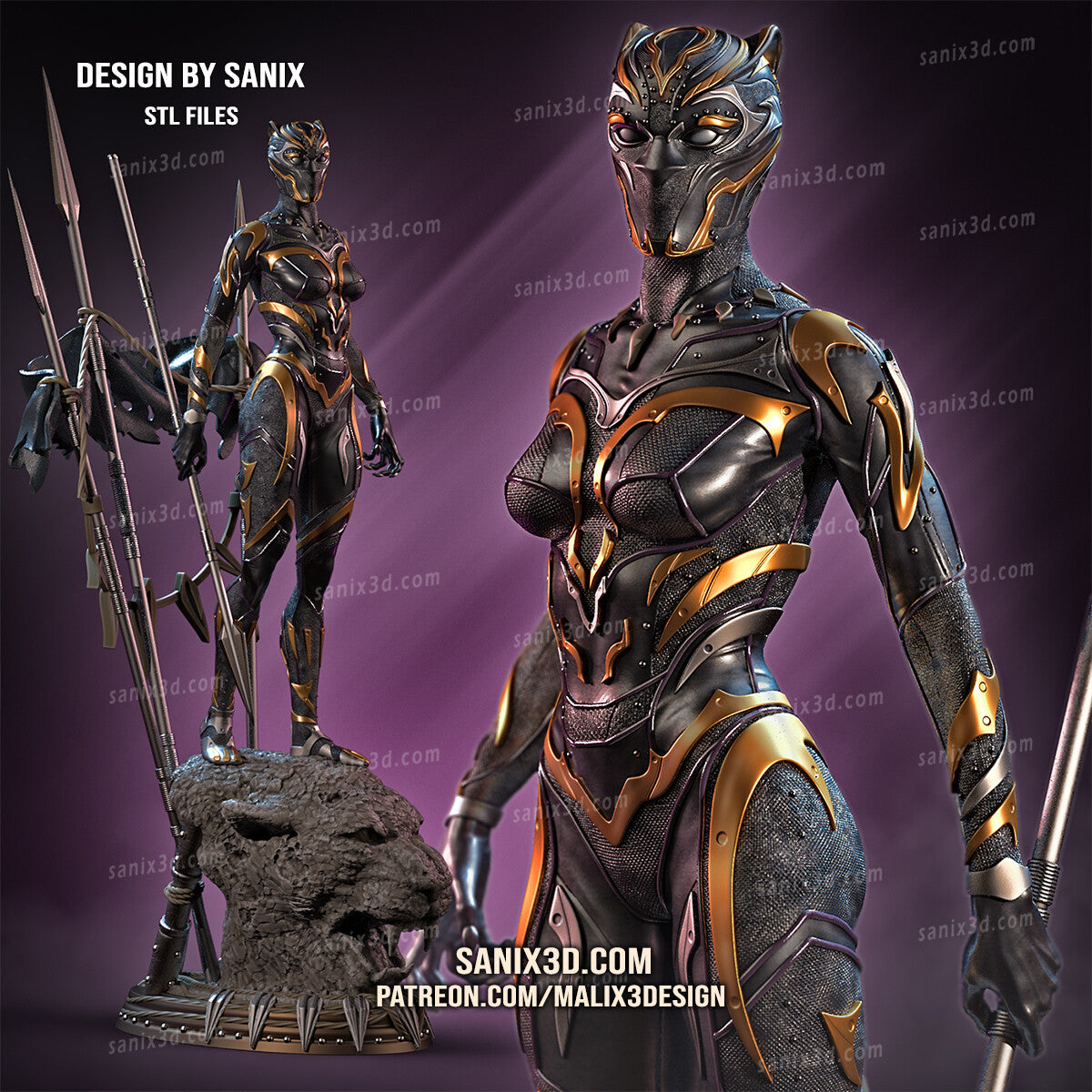 Black Panther (Wakanda) 3D Print model - Fan Art, 10 scale model kit