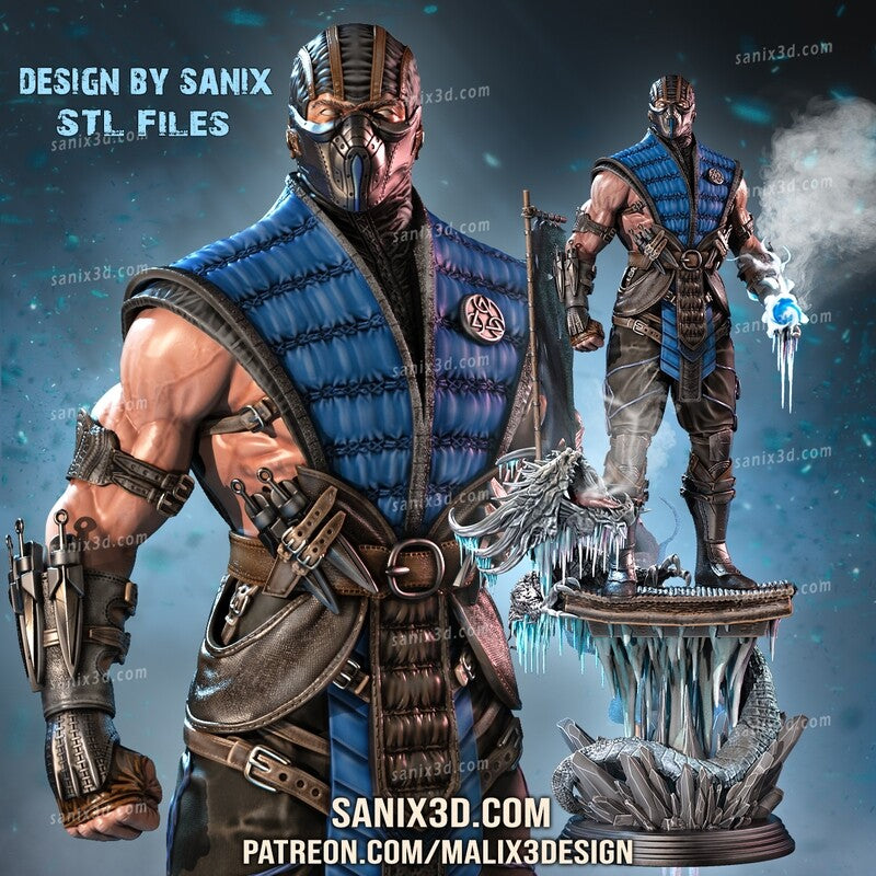 Sub-Zero (Mortal Kombat) 3D Print model - Fan Art, 10 scale model kit