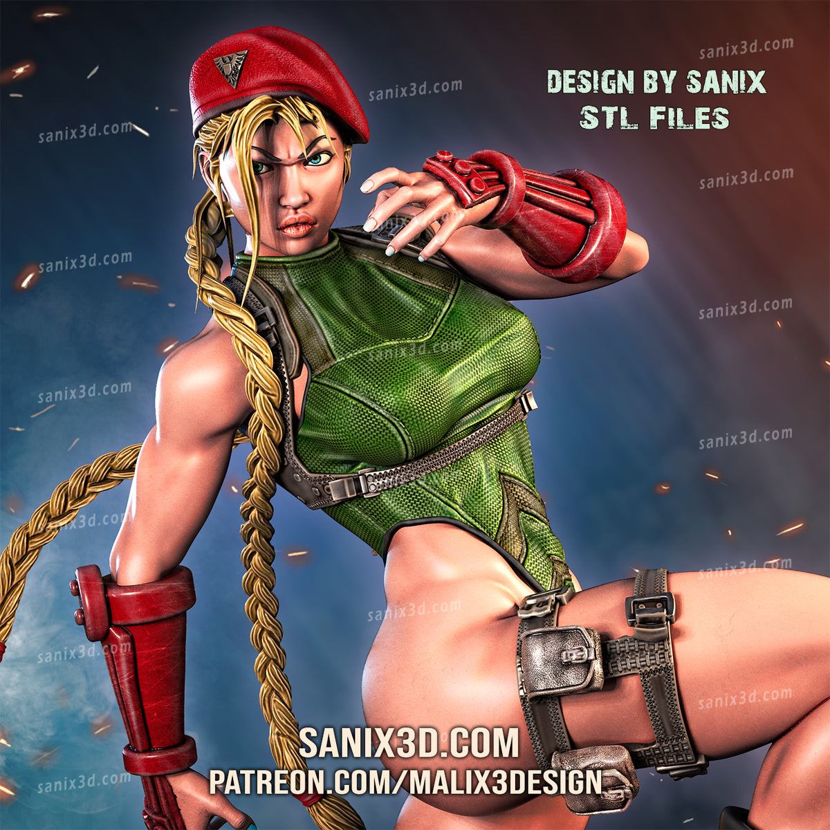 Cammy (Street Fighter) 3D Print model - Fan Art, 10 scale model kit