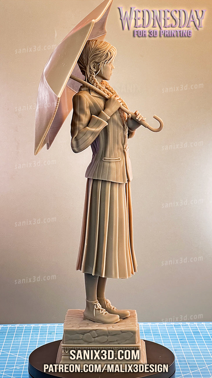 Wednesday Addams 3D Print model - Fan Art, 10 or 6 scale