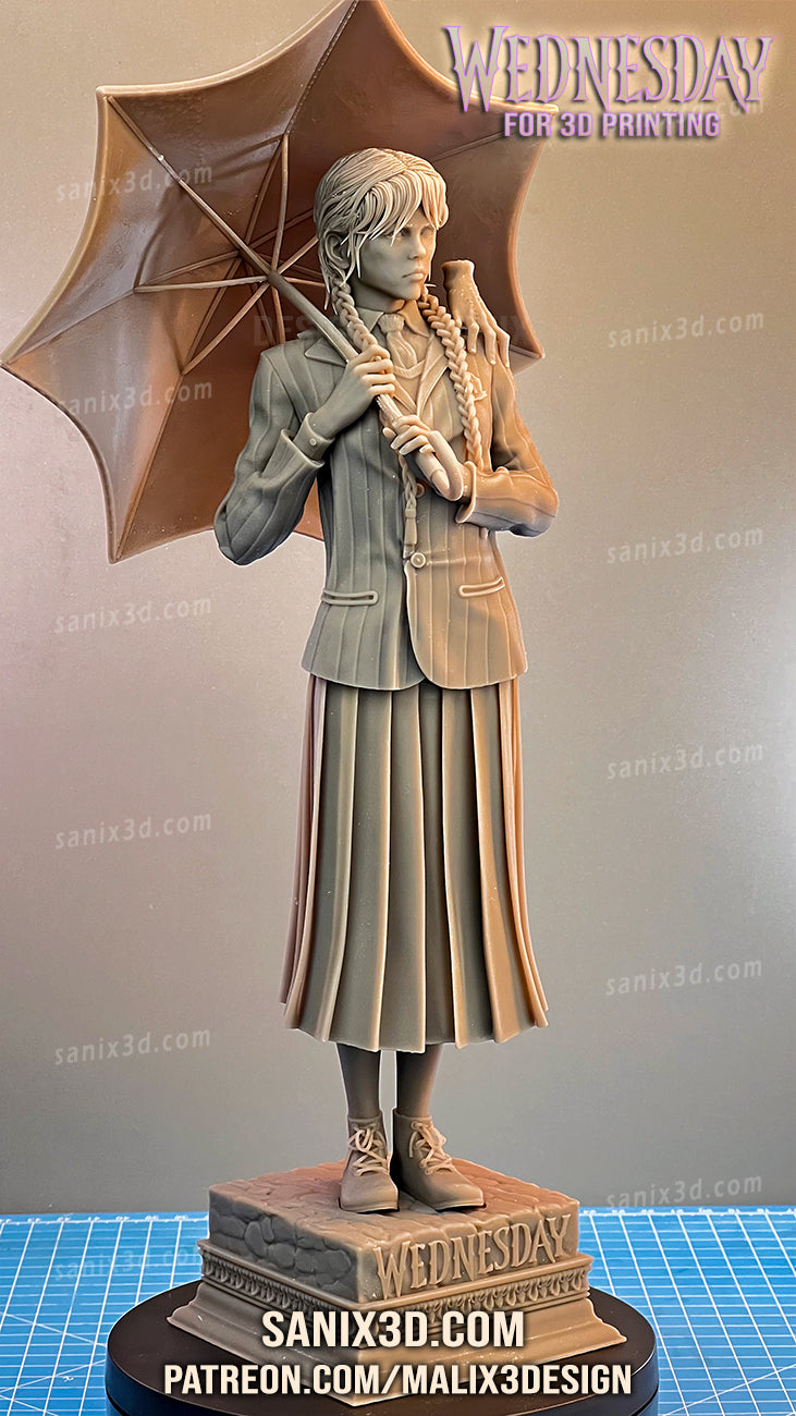 Wednesday Addams 3D Print model - Fan Art, 10 or 6 scale