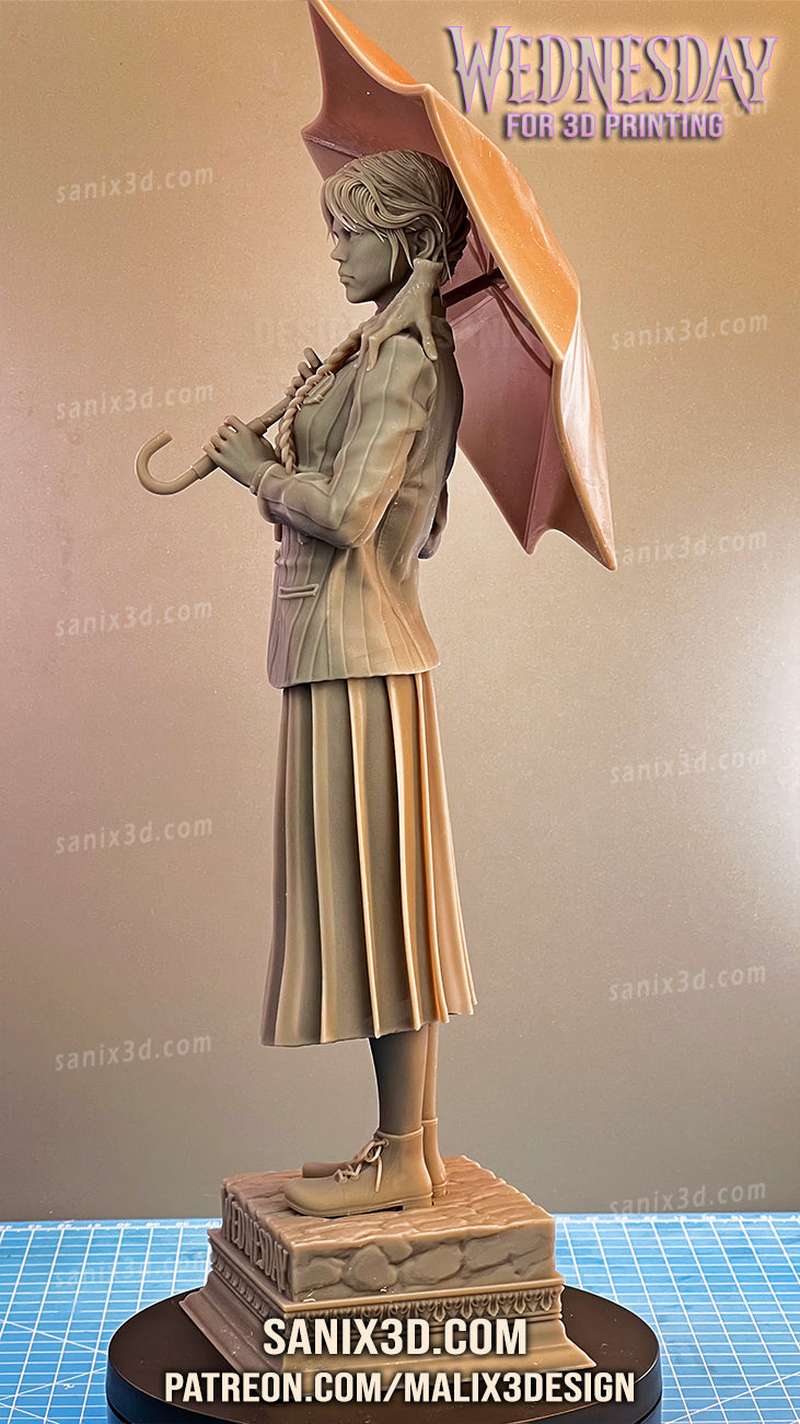 Wednesday Addams 3D Print model - Fan Art, 10 or 6 scale