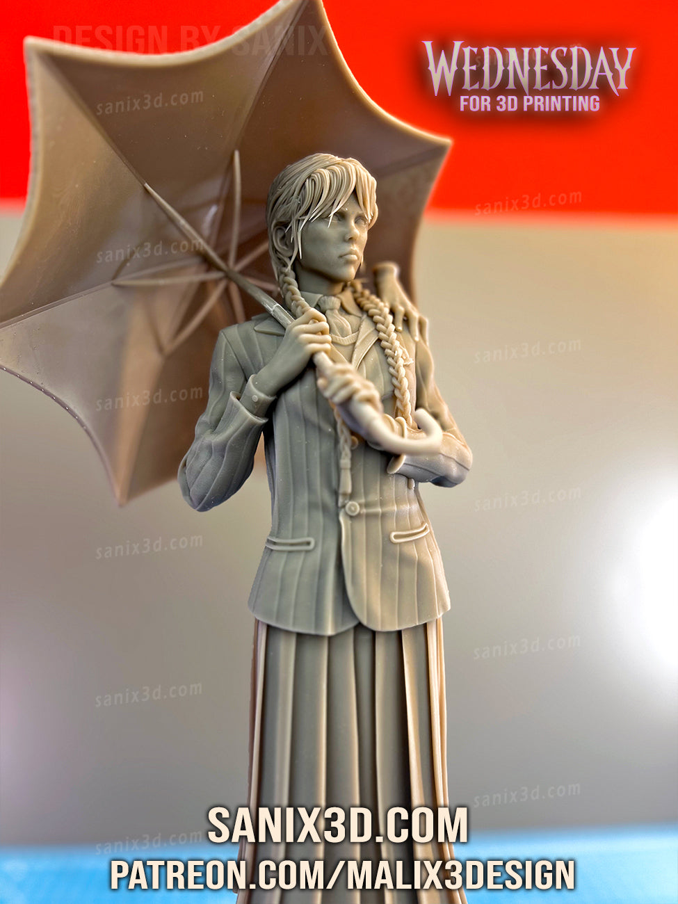 Wednesday Addams 3D Print model - Fan Art, 10 or 6 scale