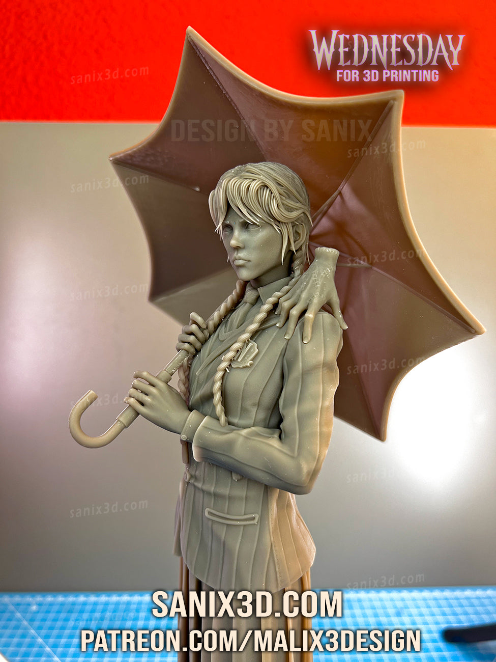 Wednesday Addams 3D Print model - Fan Art, 10 or 6 scale