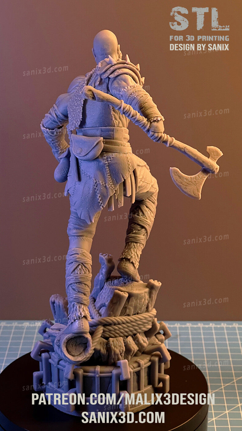 Kratos (God of War) 3D Print model - Fan Art, 10 scale model kit