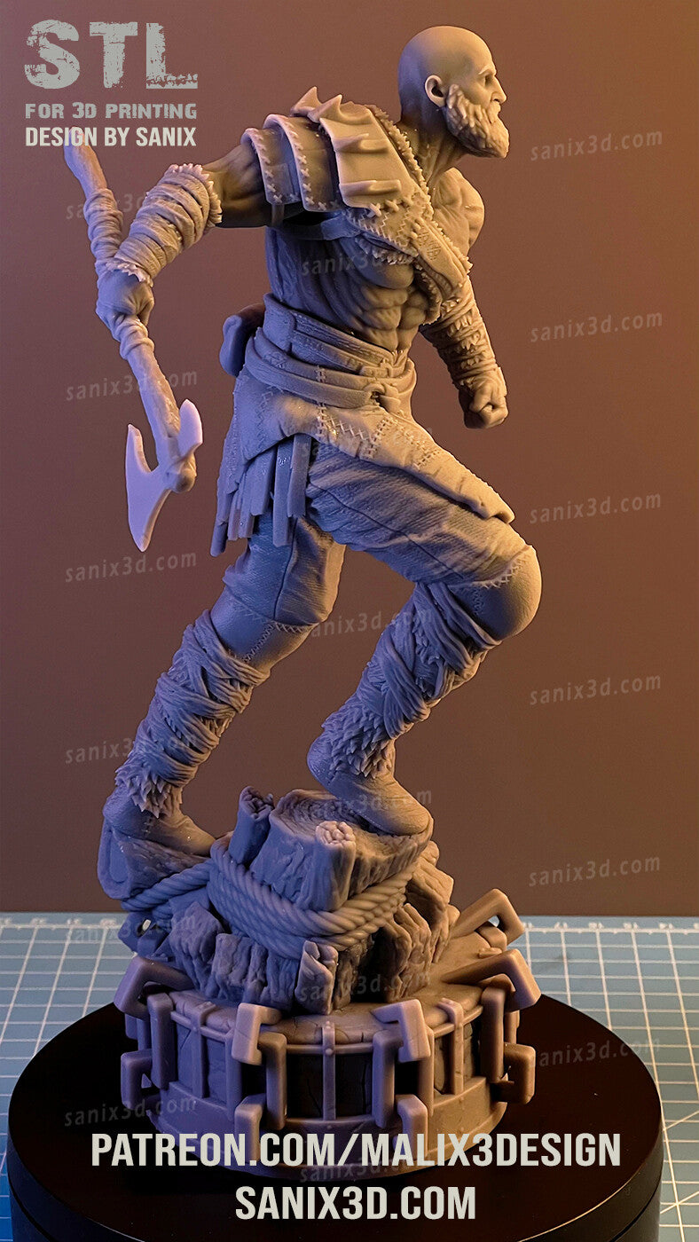 Kratos (God of War) 3D Print model - Fan Art, 10 scale model kit