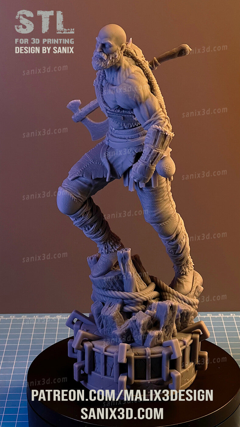 Kratos (God of War) 3D Print model - Fan Art, 10 scale model kit