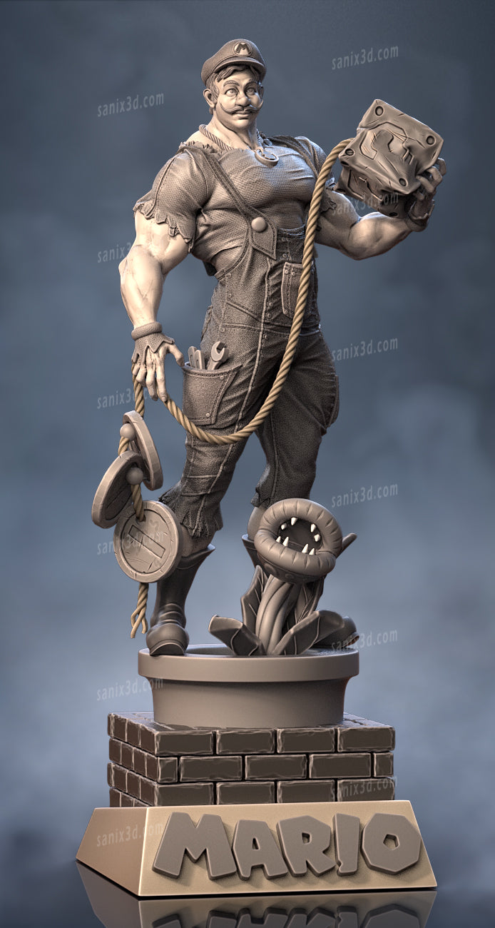 Mario - 3D Resin Printed - 10th scale (270mm) - Fan Art