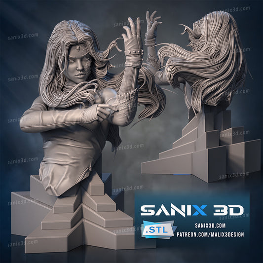 Mystique Bust (X-Men) - 3D Printed Fan Art - 10th scale (