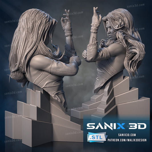 Mystique Bust (X-Men) - 3D Printed Fan Art - 10th scale (