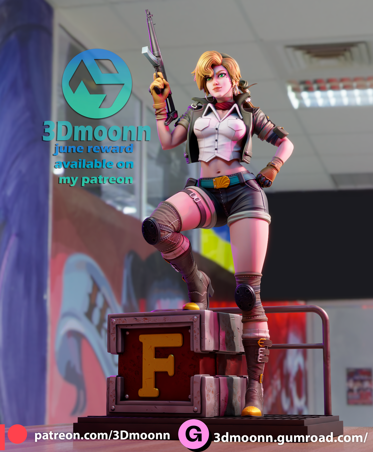 Eri Kasamoto (Metal Slug) Statue - Fan Art - 3D Print Kit