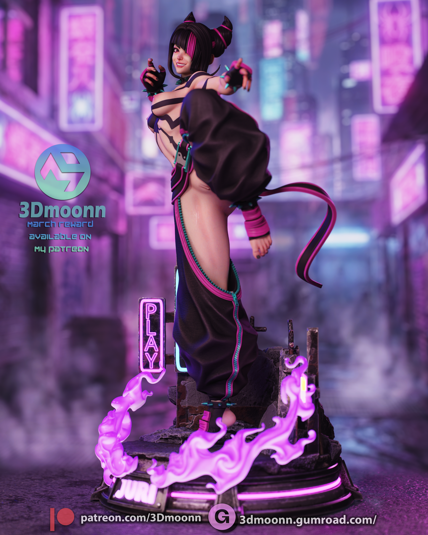 Juni (Street Fighter) - 3D Printed model kit (Fan Art) NSFW