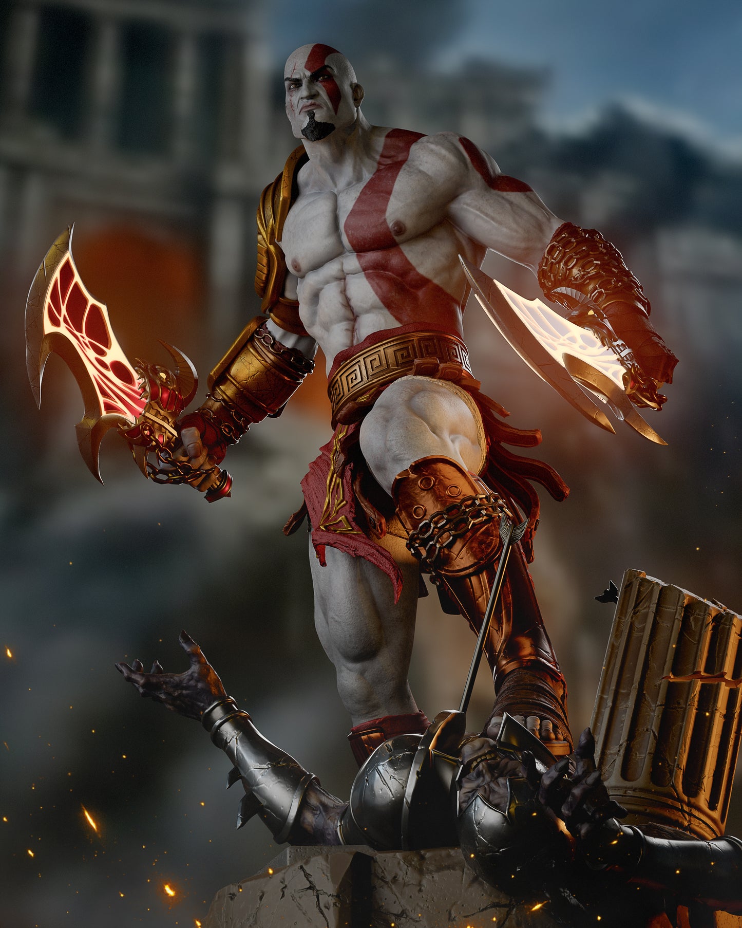 Kratos God of War - 3D printed Statue Model kit 6 Scale