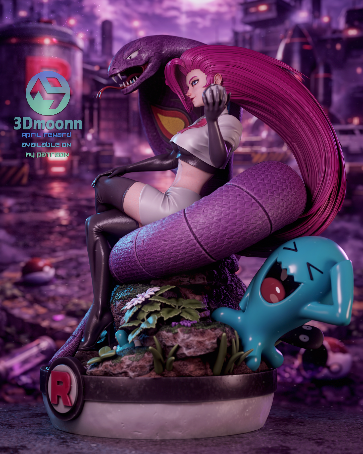 Jessie and Arbok (Pokémon) -3d Printed model kit (Fan Art)
