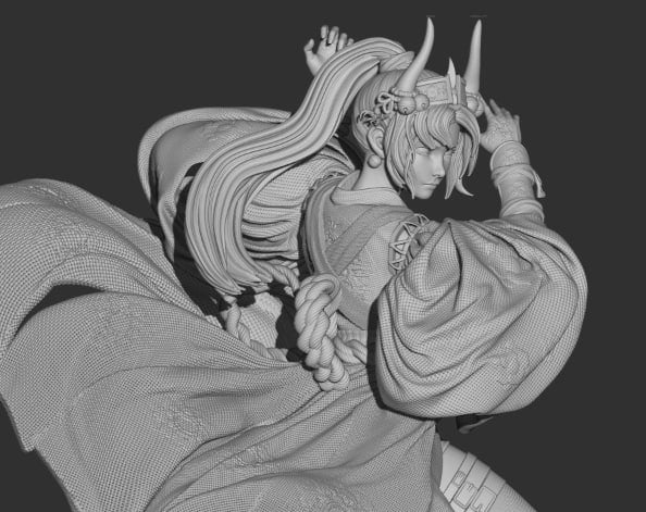 Japanese Warrior 3D Print - Unpainted and Unassembled