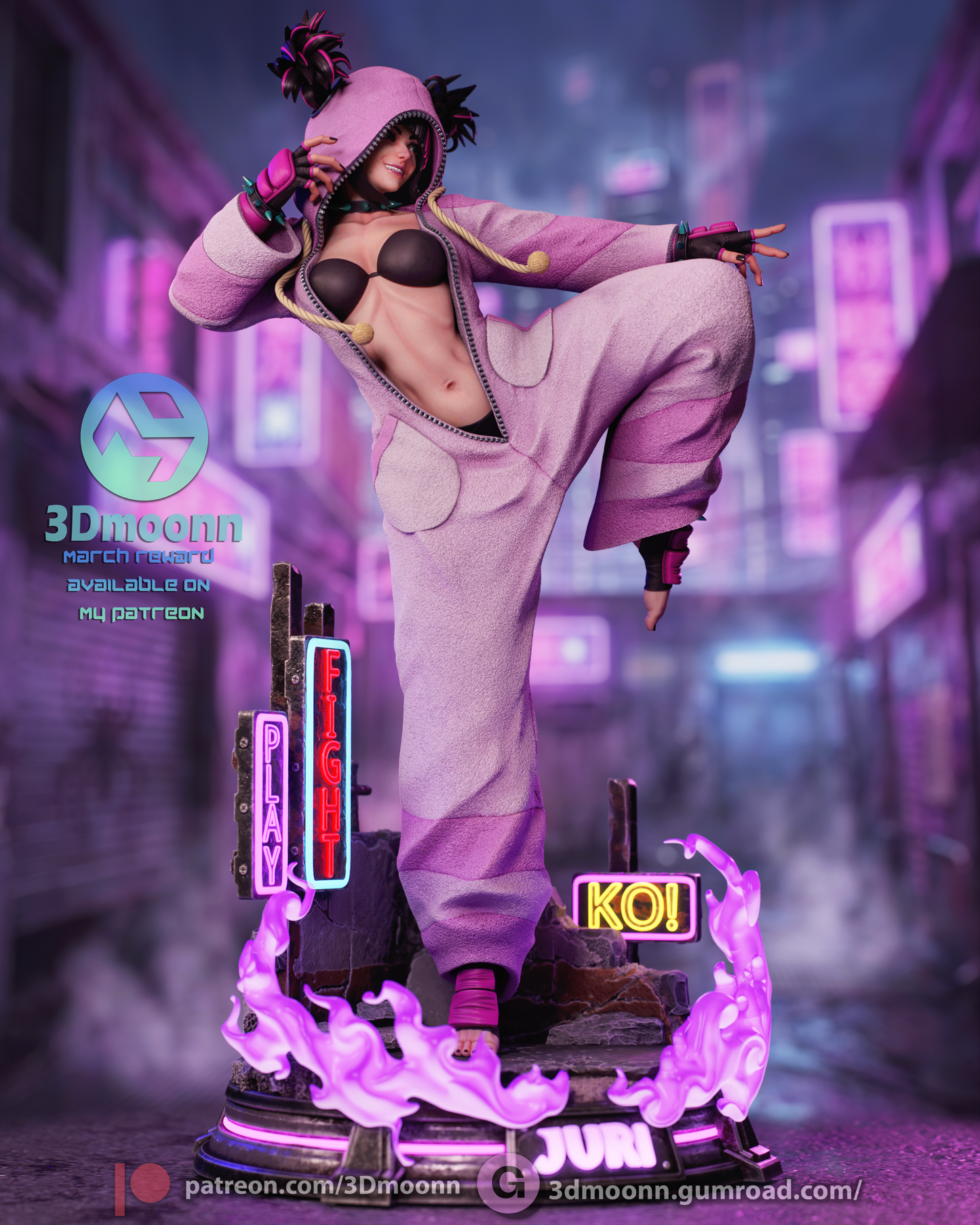Juni (Street Fighter) -  3D Printed model kit (Fan Art)