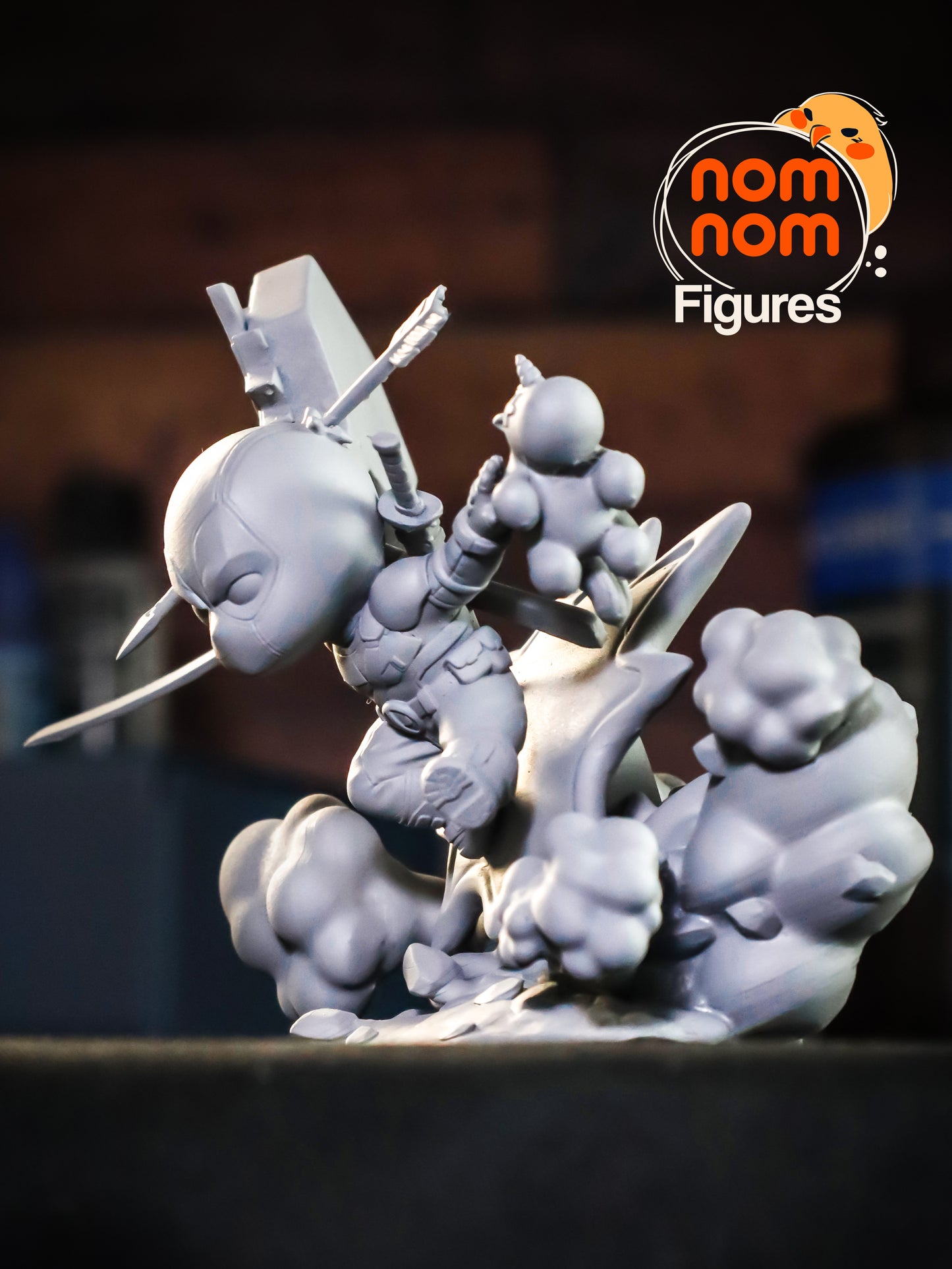 Deadpool (Chibi) - 3D Print - Model Kit - (Nom Nom)