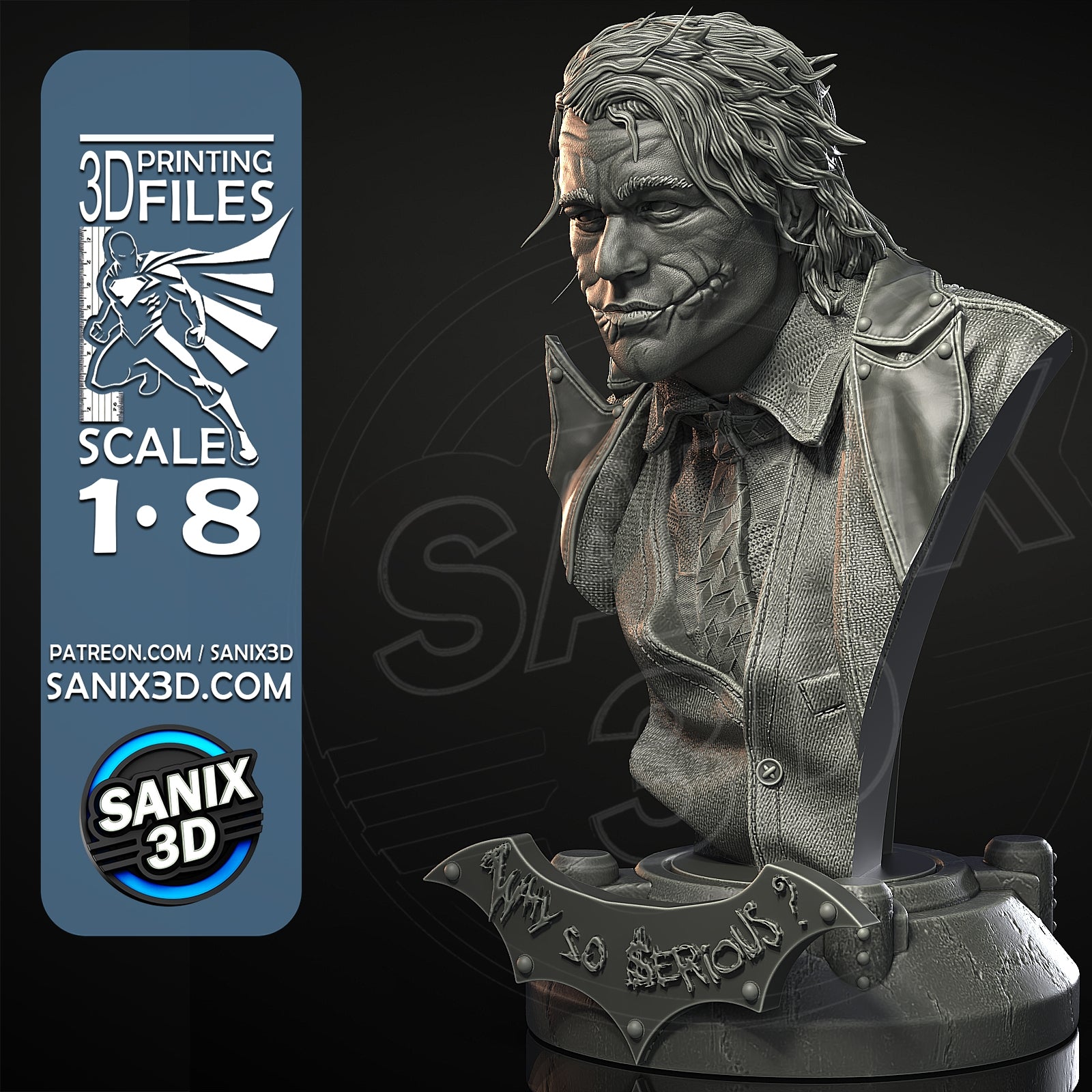 Heath Ledger (Joker) - Fan Art - 3D Print kit