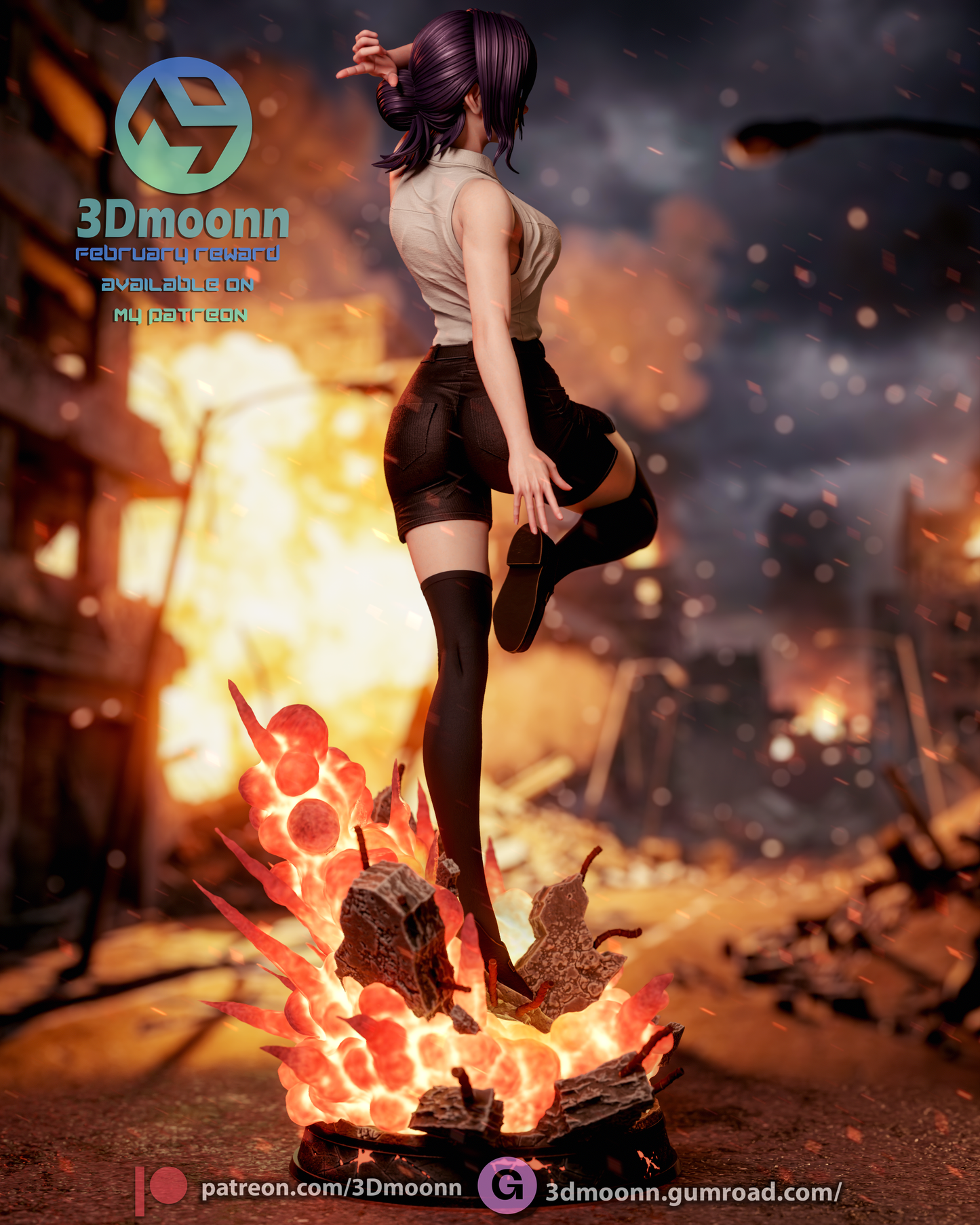 Reze (Chainsaw Man) - 3d Printed 1:6 model kit (Fan Art)