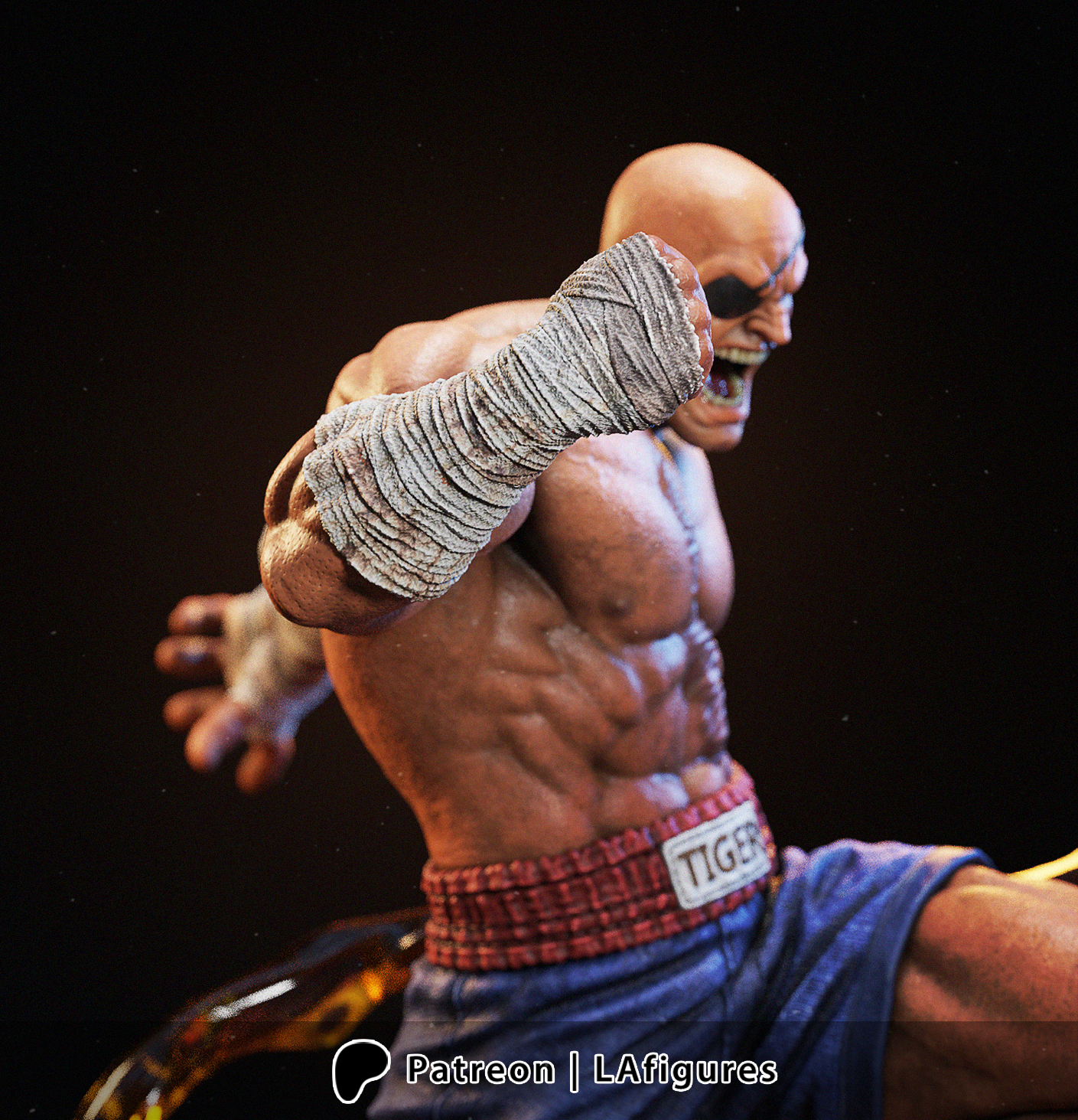 Sagat (Street Fighter) Statue - Fan Art 10 scale 3D Print Kit