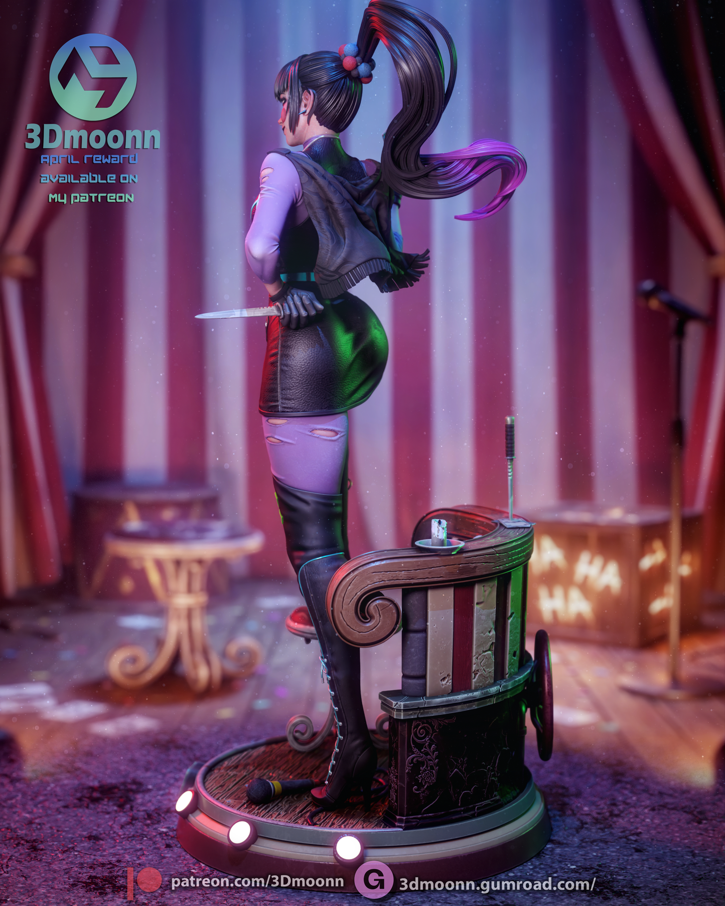 Punchline (DC) - 3d Printed model kit (Fan Art)