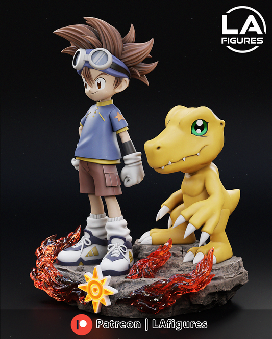 Tai and Agumon(Digimon) Statue - 190mm - 3D Print Fan Art