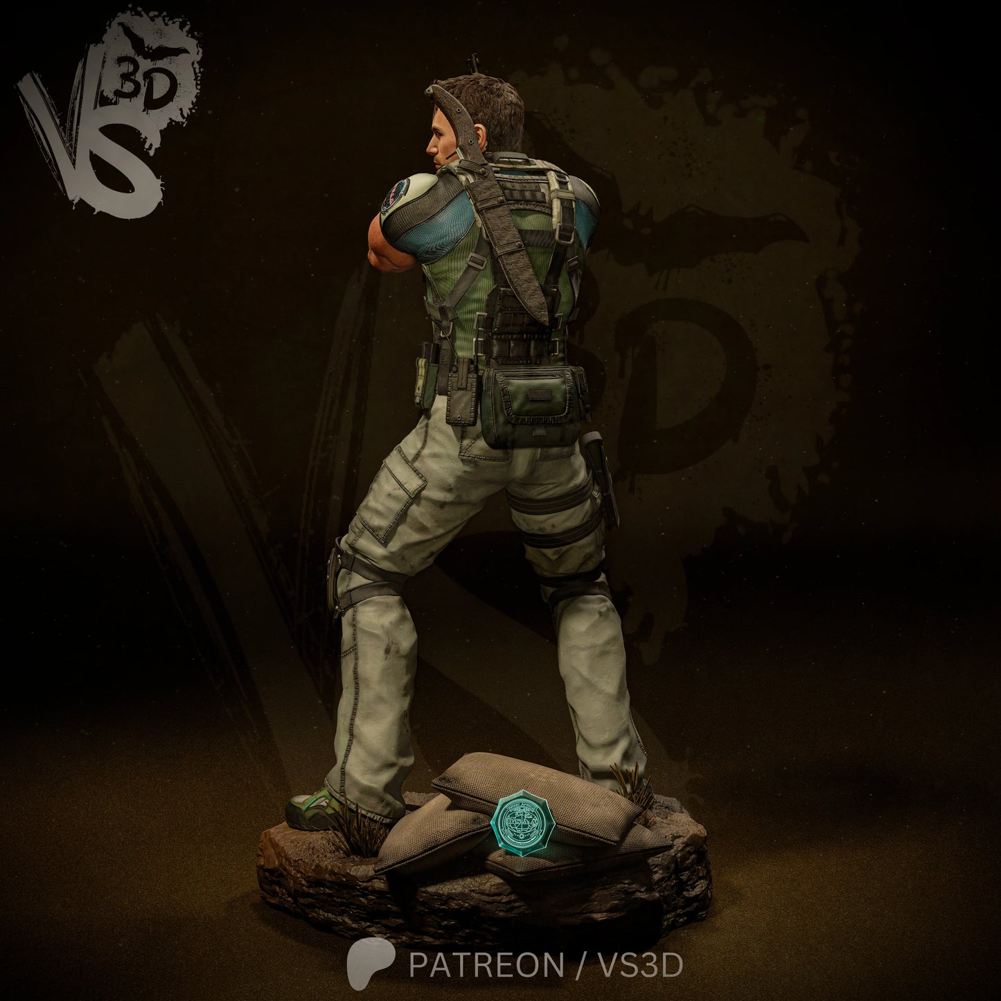 Chris Redfield (Resident Evil) - Sculpt - 3d Printed Model Kit