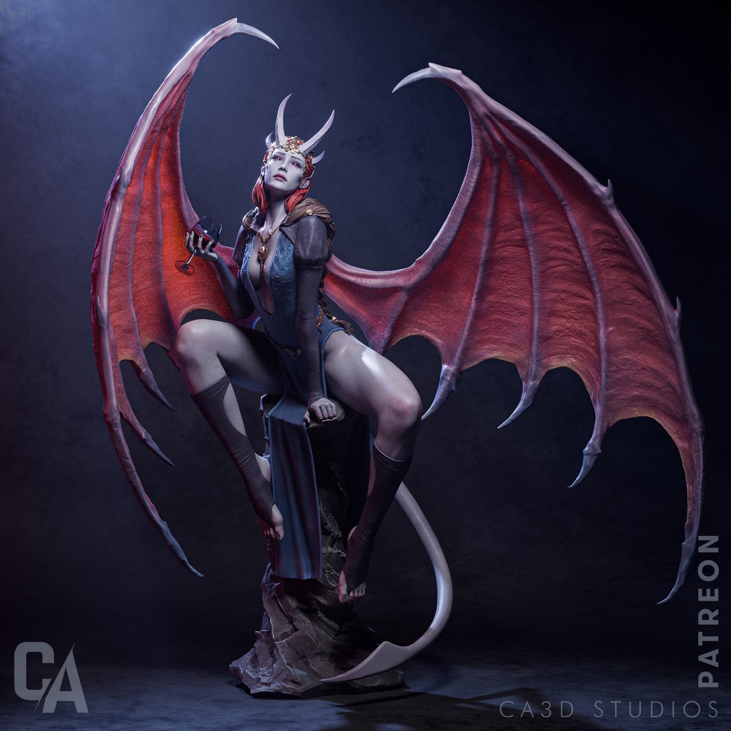 Mizora 3D Printed Statue - Unpainted and Unassembled (CA3D)